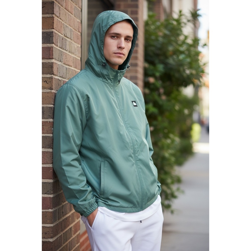 Quiksilver Mens DryFlight Hooded Windbreaker Jacket Hedge Green QA16JK001 Small